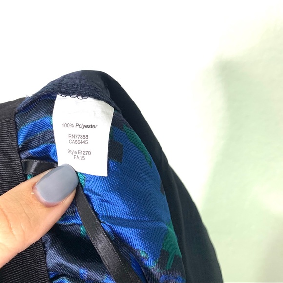 J. Crew polyester black/blue mini skirt size 0p - Picture 5 of 5